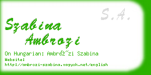 szabina ambrozi business card